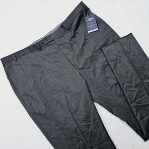 NEW Hart Schaffner Marx Mens 44R UNHEMMED Slacks New York Fit Gray Performance